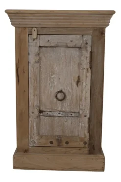 Uniek Wit-Beige Houten Kastje 50 cm