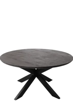 Walnoot bruin kleurige ronde eettafel 130 cm