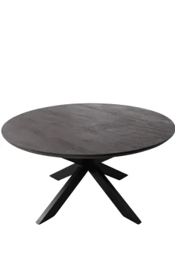 Walnoot bruin kleurige ronde eettafel 130 cm