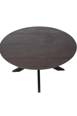 Walnoot bruin kleurige ronde eettafel 130 cm