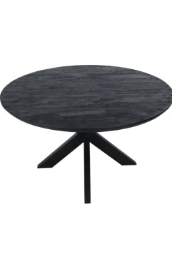 Walnoot bruin kleurige ronde eettafel 130 cm
