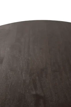 Walnoot bruin kleurige ronde eettafel 130 cm