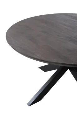 Walnoot bruin kleurige ronde eettafel 130 cm