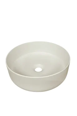 Witte ronde opbouw wasbak
