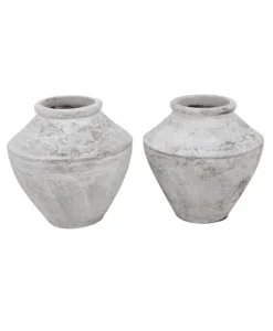 Witte stenen ronde pot