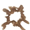 Wortel teak schijf met gat