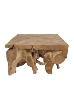 Wortelteakhouten salontafel