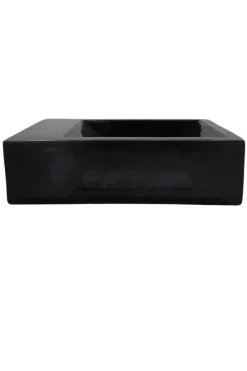 zwart rechthoekkig wasbakje voor het toilet 36×25 cm