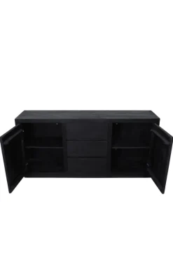 Zwart Strak Dressoir – 180 cm breed