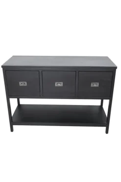 Zwart Teak Houten Badkamermeubel / Dressoir