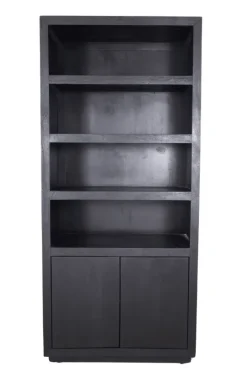 Zwarte boekenkast 90x45x200 cm