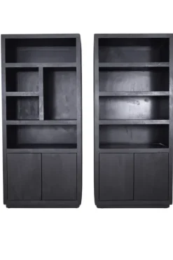Zwarte boekenkast 90x45x200 cm