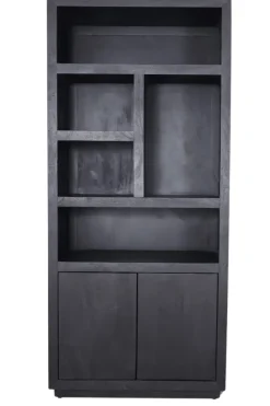 Zwarte vakkenkast 90x45x200 cm